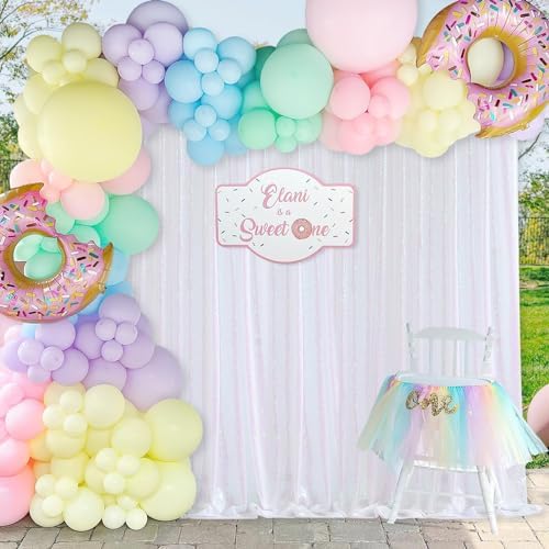 8ft x 8ft White Iridescent Sequin Backdrop Curtain Sparkly Background - Image 6