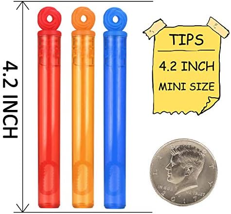 32 Piece Mini Bubble Wands Bulk, 8 Color Bubbles Party Favor Assortment Box - Image 2
