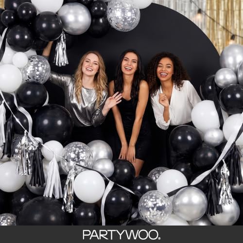 PartyWoo Black Balloons 50pcs Matte Latex Helium Balloons 12 Inch - Image 5