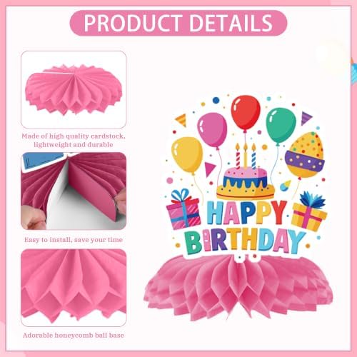 9 Pcs Kids Learning Show Theme Party Decorations, Honeycomb Centerpieces - Image 4