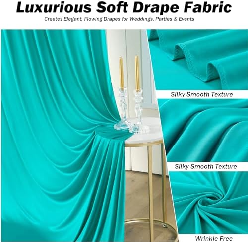 20x12 ft Turquoise Backdrop Curtains for Weddings, Birthdays and Photos - Image 2