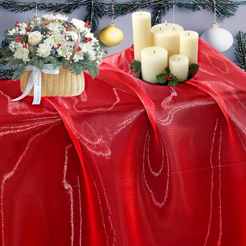 85 Yard Organza Fabric 44" Wide for Wedding Event Décor - Red by MDS