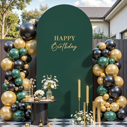 6 ft Arch Backdrop Cover Hunter Green - Double-Sided Spandex Arch Covers Stretchy Backdrop for Balloon Arches Birthday Party Baby Shower Banquet Wedding Photo Background - Image 7