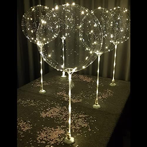 Lightsfever Warm White 6PC LED Light up Balloons with Sticks, DIY Decor Kit - Image 4