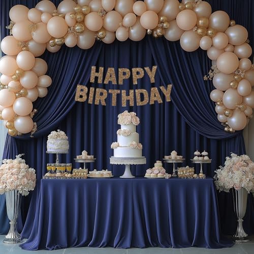 10x10FT Navy Blue Backdrop Curtains for Wedding Parties, Wrinkle Free Photo Backdrop Curtains for Wedding Birthday Party Baby Shower, Fabric Drape with Rod Pockets 5ft x 10ft, 2 Panels - Image 6