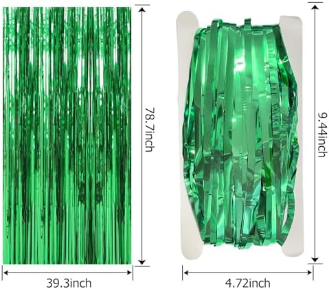 10 Pack Foil Curtain Backdrop Green Metallic Tinsel Foil Fringe Curtains Photo Booth Props for Birthday Wedding Engagement Baby Shower Bachelorette Christmas Holiday Celebration Party - Image 7