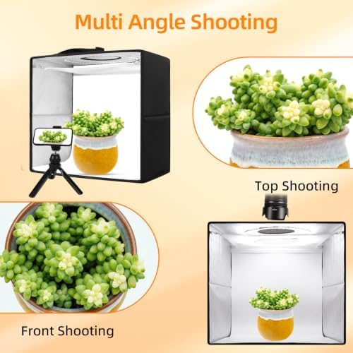 Light Box with Tripod, 12/16/20/24/32 Inch Lightbox with CRI>95 120 White Warm LED Light Beads. Portable Photo Light Box with 6 Colors PVC Backdrops. Dimmable Shooting Tent Kit for Studio Photography - Image 6