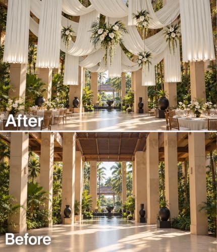 10ftx30ft Beige Ceiling Drapes for Wedding Parties - Image 3