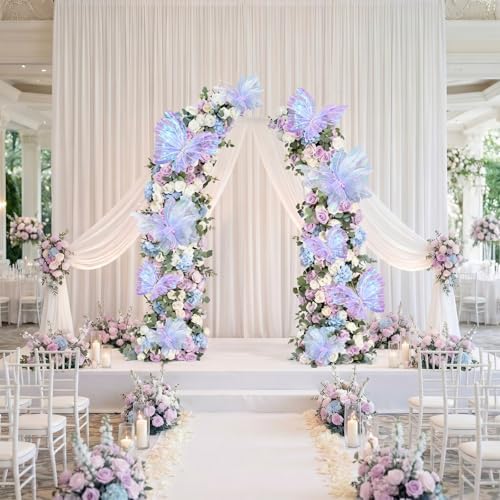 10 Pcs 24'' 20'' 12'' Large Laser Purple Pearl Butterfly Decoration 3 Sizes - Image 6