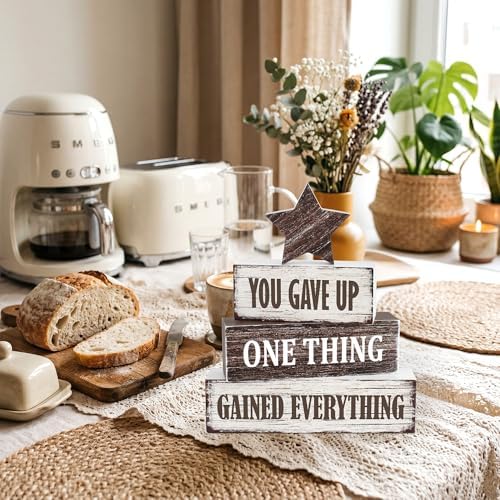 4 Pcs Sober Anniversary Wooden Tiered Tray Decor, Soberversary Gifts - Image 5