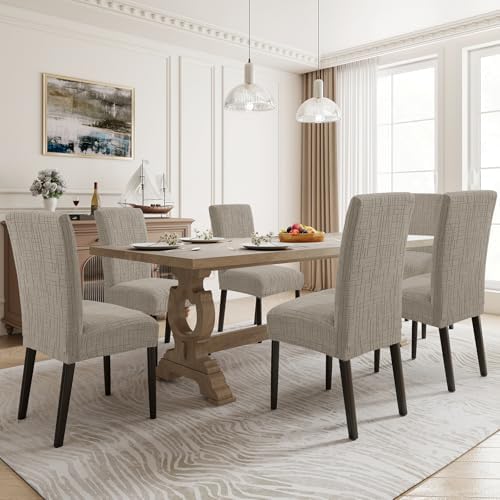 Super Stretch Chair Covers for Dining Chairs Set of 4, Khaki - Image 2