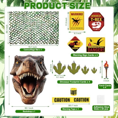 Fovths 17 Pcs Halloween Dinosaur Trunk or Treat Car Decorations Kit - Image 2