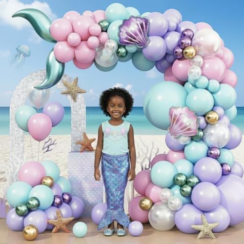 Vellax 78-Pc Mermaid Balloon Garland Arch Kit, Under the Sea Theme - Image 5