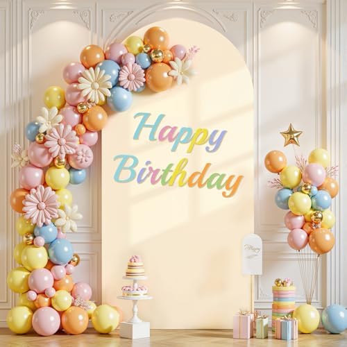 7.2 ft Arch Backdrop Cover Champagne - Double-Sided Spandex Arch Covers Stretchy Backdrop for Balloon Arches Birthday Party Baby Shower Banquet Wedding Photo Background - Image 5