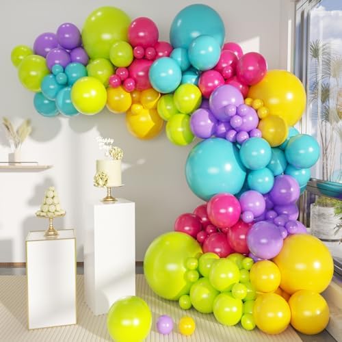 MEBAY Rainbow Balloons Garland Arch Kit, 146Pcs 5 Assorted Color Latex Balloon Different Sizes 18 12 10 5 Inch for Gender Reveal Baby Shower Wedding Birthday Party Decoration by MEBAY