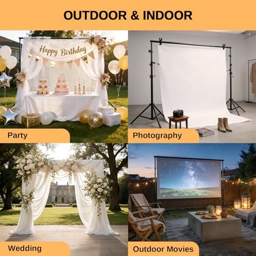 ShowMaven Backdrop Stand, 6.4ft x 10ft Adjustable Photo Background Stand with Carry Bag for Photography Photo Video Studio, Baby Shower, Birthday Party (6.4ftx10ft) - Image 6
