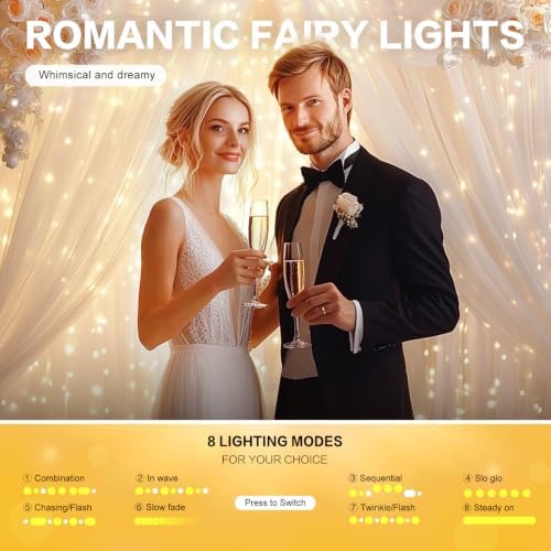 White Tulle Backdrop with Fairy Lights for Parites Wrinkle-Free Sheer Curtain Drapes Photo Back Drop for Wedding Baby Shower Bridal Shower Birthday Dance Home Décor- 10ft×8ft, White - Image 4