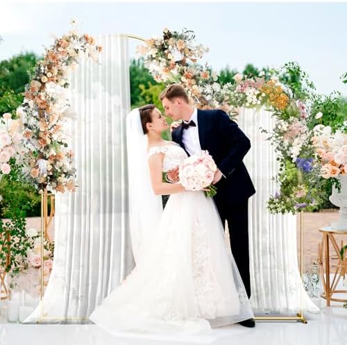 6.6FT Metal Arch Backdrop Stand Gold Balloon Arch Frame for Wedding Party - Image 2