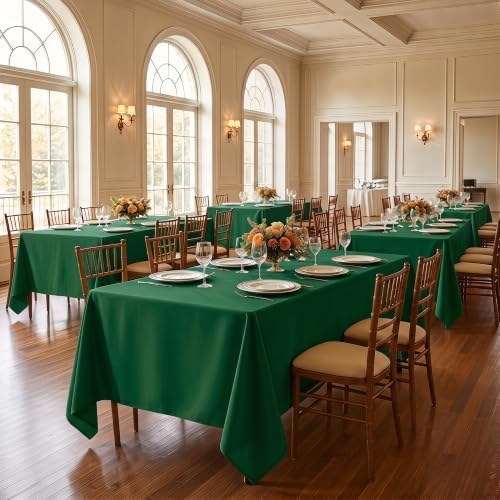 Fitable 6 Pack Tablecloths for Rectangle Table, 70 x 120 Inch, Hunter Green - Image 2