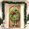BlissYard Holiday Door Cover Elf 35x71 Inch Polyester by BlissYard