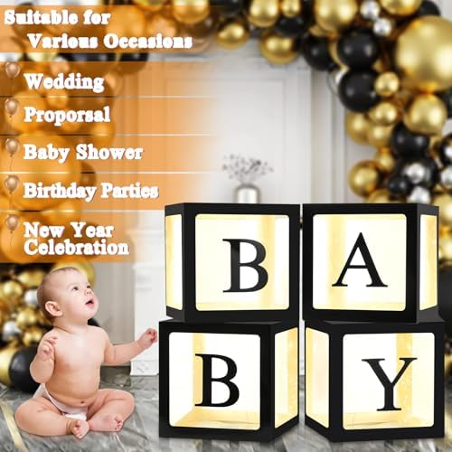 Ledido Transparent Balloon Boxes with 60 Letters Numbers Fairy Lights 4PCS - Image 4