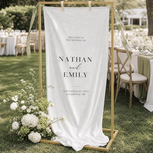 KIBAGA Elegant Wedding Welcome Sign Stand - Sturdy Brass Metal Easel Holder by KIBAGA