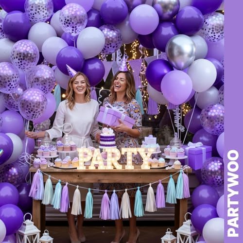PartyWoo Purple Balloons 66pcs 12 Inch Light Purple Lilac Lavender Balloons - Image 4