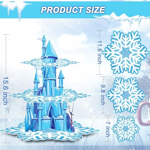 BenLouis 3Tier Frozen Cupcake Stand Birthday Party Decorations - Image 4