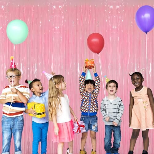 GOER 3.2 ft x 8.2 ft Foil Fringe Curtains Party Photo Backdrop Party Streamers for Birthday,Graduation,New Year Eve Decorations Wedding Decor(1 Pack,Candy Pink) - Image 7