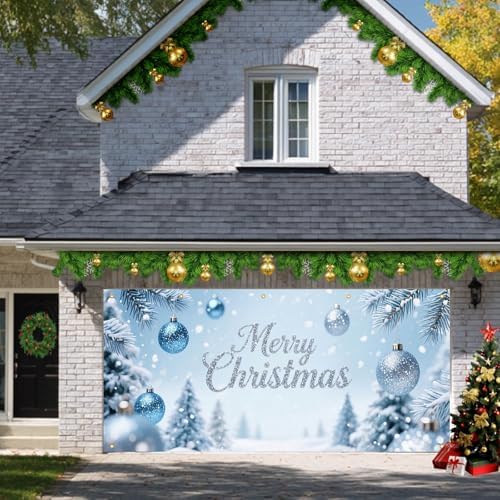 HOMETITUTE Ornaments Snow Trees Christmas Garage Cover 13x6ft - Image 6