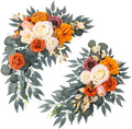 Wedding Arch Flowers Fall 2 Pcs, Fabric Floral Swag for Ceremony by Ovveroche