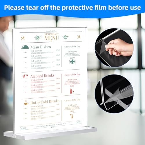 30 Pack Acrylic Sign Holder 8.5 x 11, Double-Sided Clear Sign Holder Plastic Stands for Display, T Shape Acrylic Table Sign Stands for Office Store Restaurants Wedding Party Decoration - Image 3