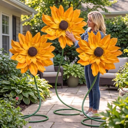 3 Pcs 5ft Giant Artificial Sunflowers, Large Sunflower Party Decor - Image 7