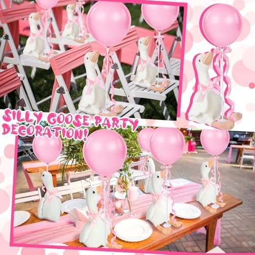 Chunful 6 Set Pink One Silly Goose 1st Birthday Decoration 11.8 Inch - Image 4