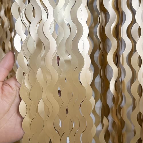 GOER Metallic Tinsel Foil Fringe Curtains Party Photo Backdrop Party Streamers for Birthday,Graduation,New Year Eve Decorations Wedding Decor (Champagne Gold,3 Packs) - Image 2