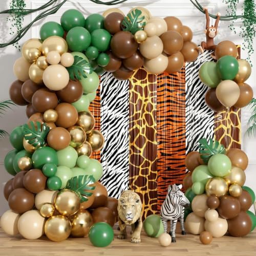 Jungle Safari Balloon Arch Garland Kit Birthday Party Decorations by Payolorn