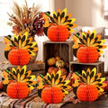 Fourluoo 12 Pcs Fall Thanksgiving Table Decor Turkey Honeycomb Centerpiece by Fourluoo
