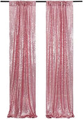 Poise3EHome Fuchsia Pink Sequin Backdrop Curtain, 2 Panels 2Ft x 8Ft Glitter Photography Background for Party Baby Shower Wedding Birthday Christmas Thanksgiving Halloween Decoration by Poise3EHome
