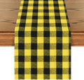 Artoid Mode Yellow and Black Buffalo Check Summer Table Runner 13x72 Inch by ArtoidMode