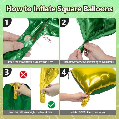 NISOCY 48PCS Christmas Balloon Green Gold Square Foil Balloon Wall Backdrop - Image 3