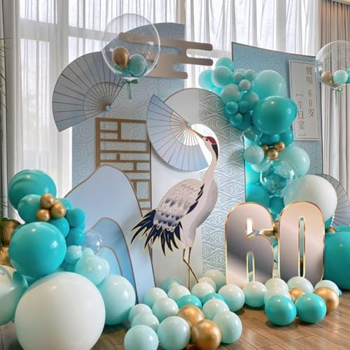 Voircoloria 90pcs Teal Balloons Garland Arch Kit, 18 12 10 5 Inch - Image 5