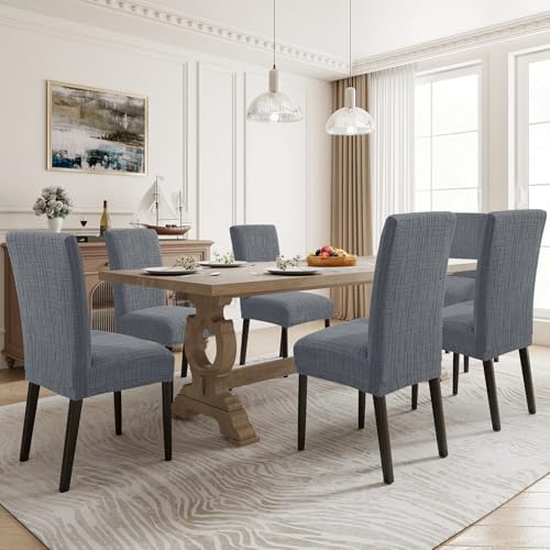 Super Stretch Chair Covers for Dining Chairs Set of 2, Light Gray - Image 2