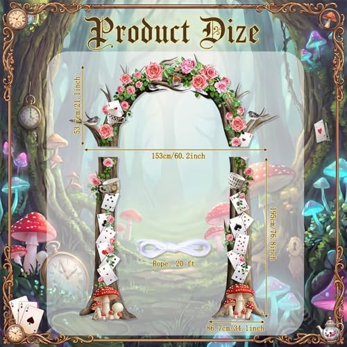 Peryiter 3 Pcs Wonderland Tea Door Decorations Fairy Tale Porch Signs - Image 2