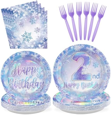 96Pcs Frozen Party Decorations for Girls Frozen Themed Party Serves 24 by Grencian