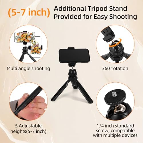 Light Box with Tripod, 12/16/20/24/32 Inch Lightbox with CRI>95 120 White Warm LED Light Beads. Portable Photo Light Box with 6 Colors PVC Backdrops. Dimmable Shooting Tent Kit for Studio Photography - Image 4