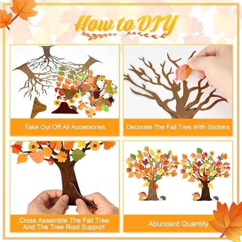 30 Set Fall Trees Craft Kits Make Your Own DIY Thanksgiving Tree Decoration - Image 7