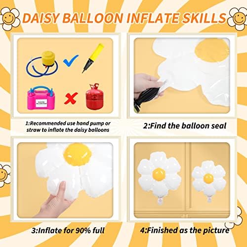 Boho Daisy Balloon Garland Arch Kit,JOGAMS 172Pcs Groovy Balloon Arch Kit with Daisy Flower Rose Gold Confetti Balloons for Boho Daisy Theme Birthday Baby Shower Wedding Groovy Party Decorations - Image 4