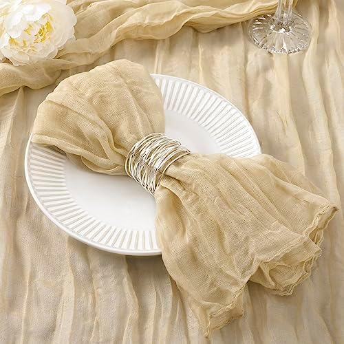 DeZerlor Champagne Washable Cheesecloth Napkins Set of 50 for Party by DeZerlor