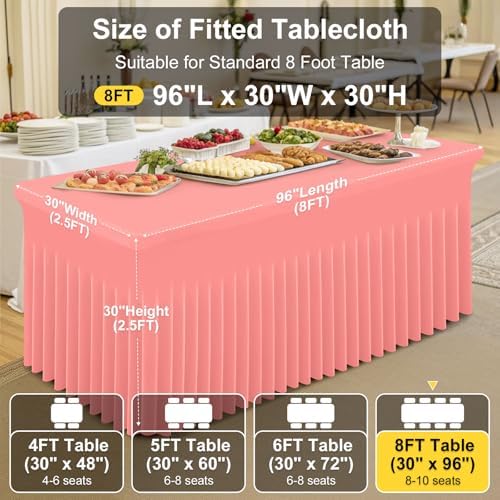 Smiry Spandex Elastic Fitted Table Cloth Skirt for 8FT Rectangle Table - Image 4