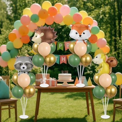 Naozinebi 4 Sets Woodland Animals Baby Shower Party Balloon Stand Kit Decor - Image 5